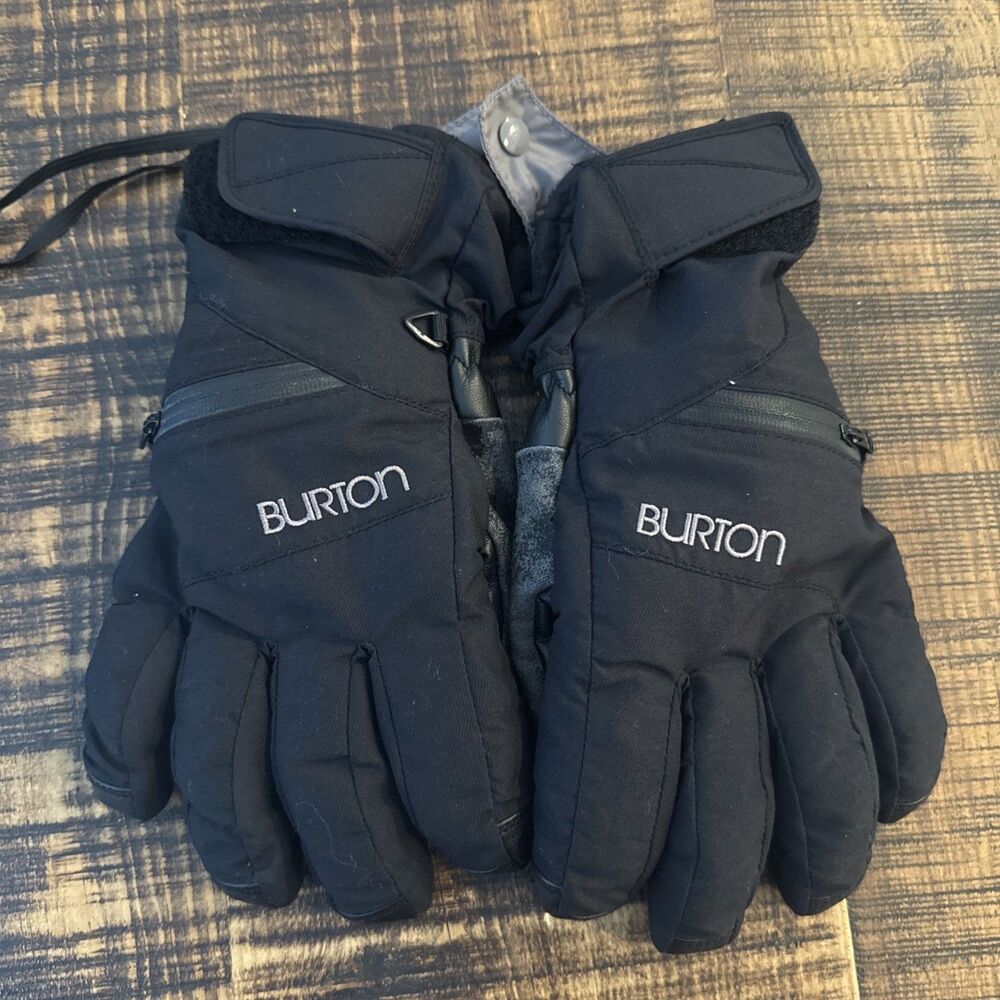 Burton Gore-Tex Gloves Snowboard Ski Gloves Gore Warm Black Men MEDIUM W/Zipper